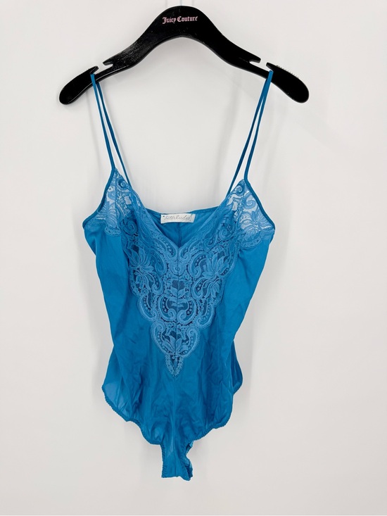 Interludes Other - Interludes Blue Lace-Trim Chemise Bodysuit